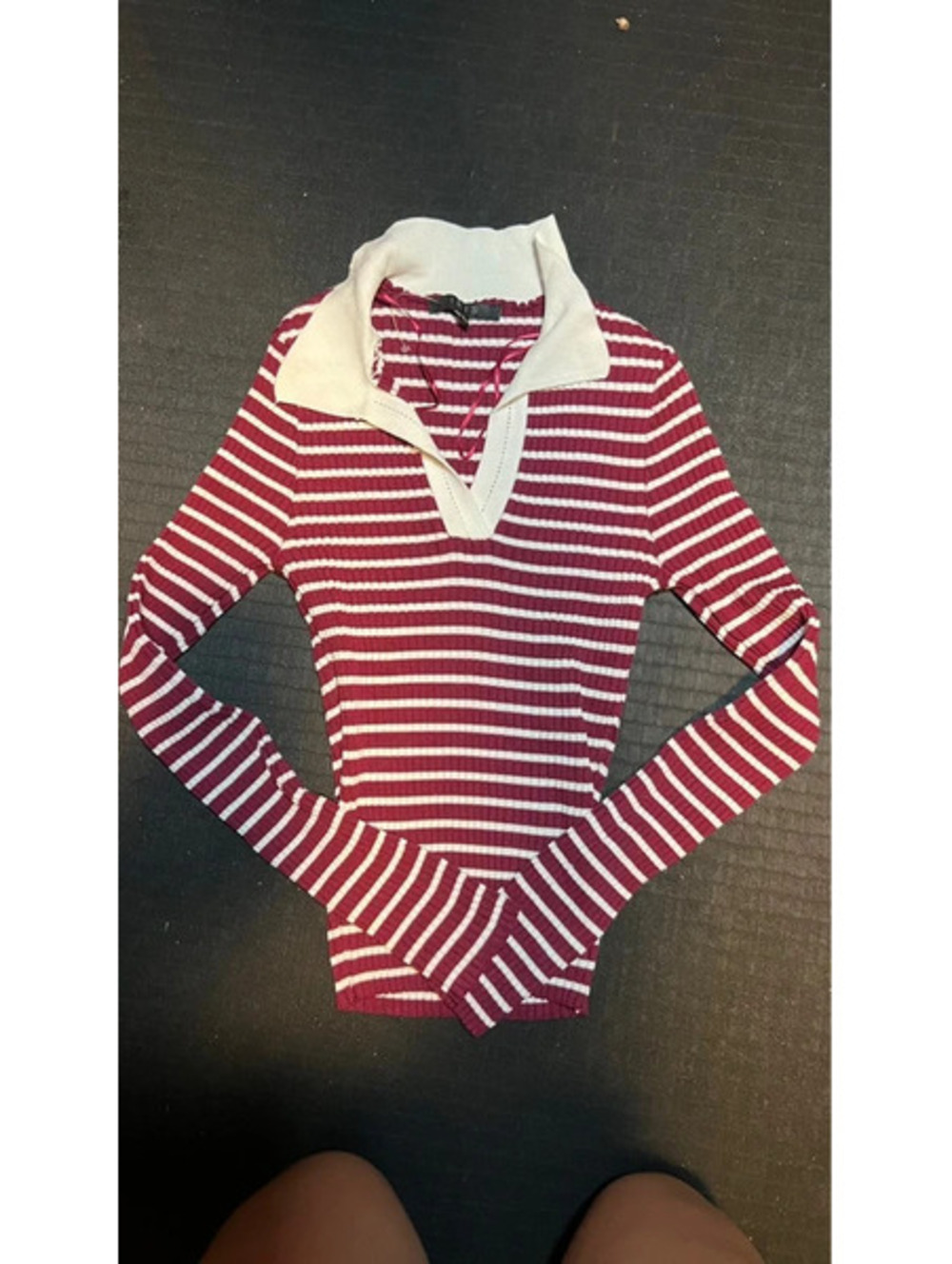 Red and white stripped long sleeve